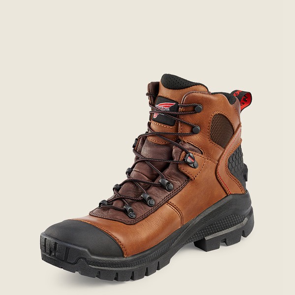 Red Wing Safety Boots Mens Brown/Black - Crv™ - 6-inch Waterproof Toe - 2374096-TZ